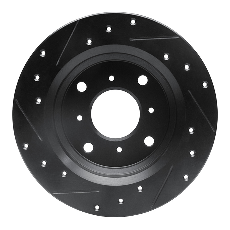 Picture of R1 86-96 Acura Legend Rear Right Drilled & Slotted Black Brake Rotor