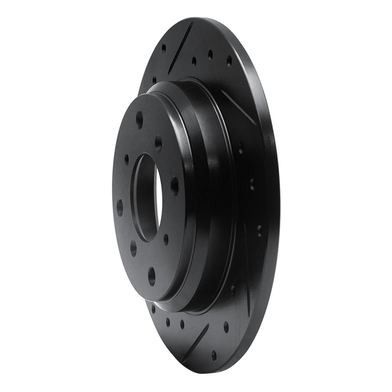 Picture of R1 86-96 Acura Legend Rear Left Drilled & Slotted Black Brake Rotor