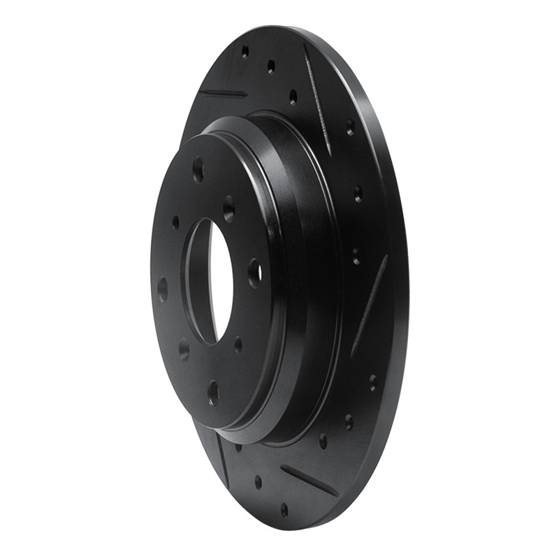 Picture of R1 86-96 Acura Legend Rear Right Drilled & Slotted Black Brake Rotor