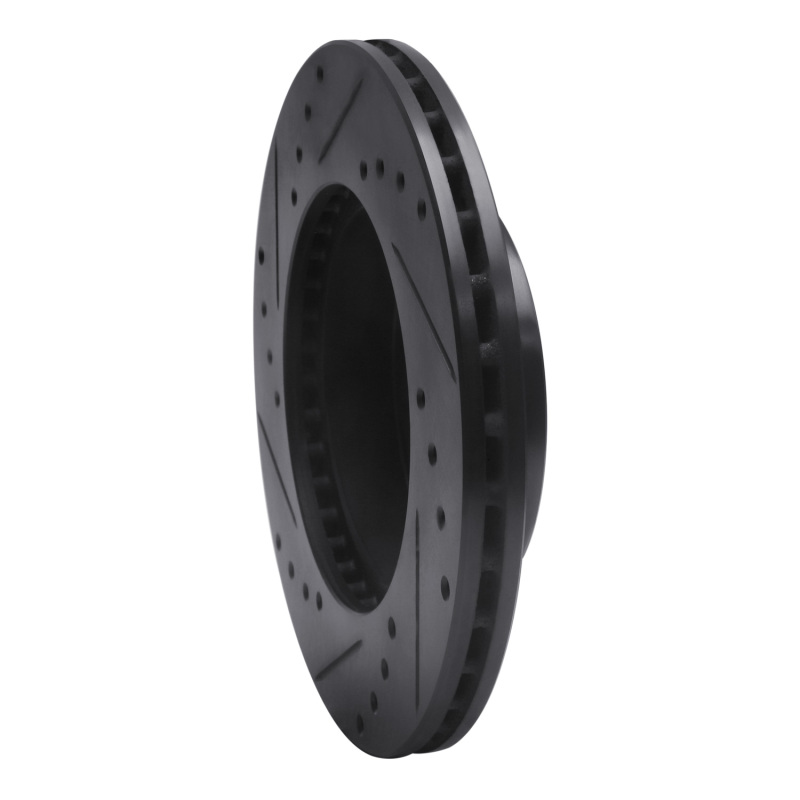 Picture of R1 88-91 Honda Accord Sedan Front Right Drilled & Slotted Black Brake Rotor