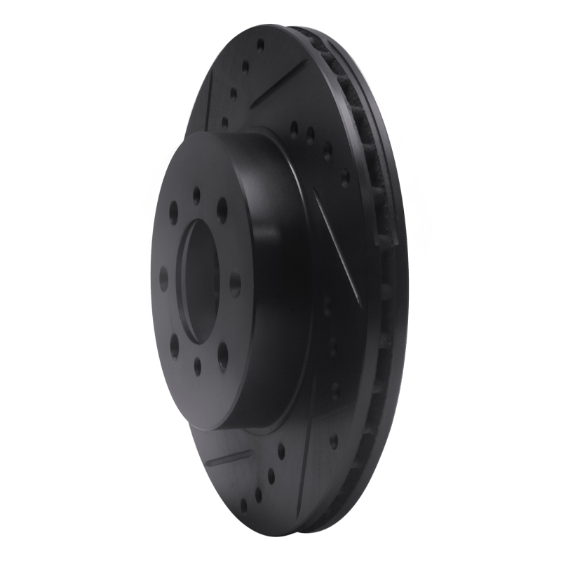 Picture of R1 88-91 Honda Prelude Front Left Drilled & Slotted Black Brake Rotor