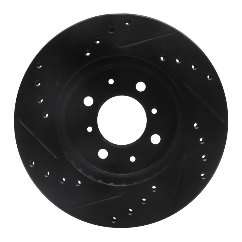 Picture of R1 88-91 Honda Accord Sedan Front Right Drilled & Slotted Black Brake Rotor