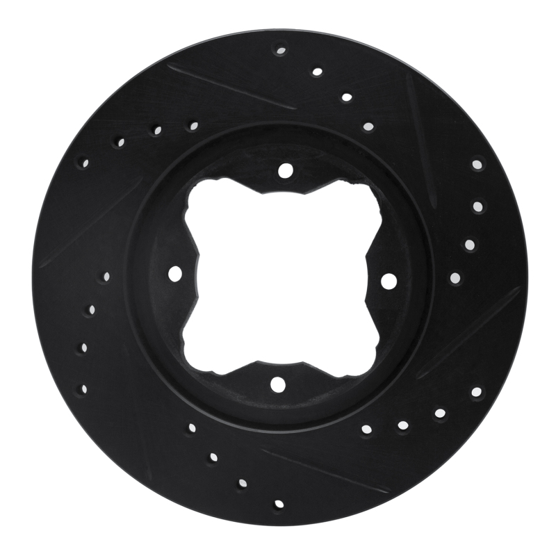 Picture of R1 90-97 Acura CL Front Left Drilled & Slotted Black Brake Rotor