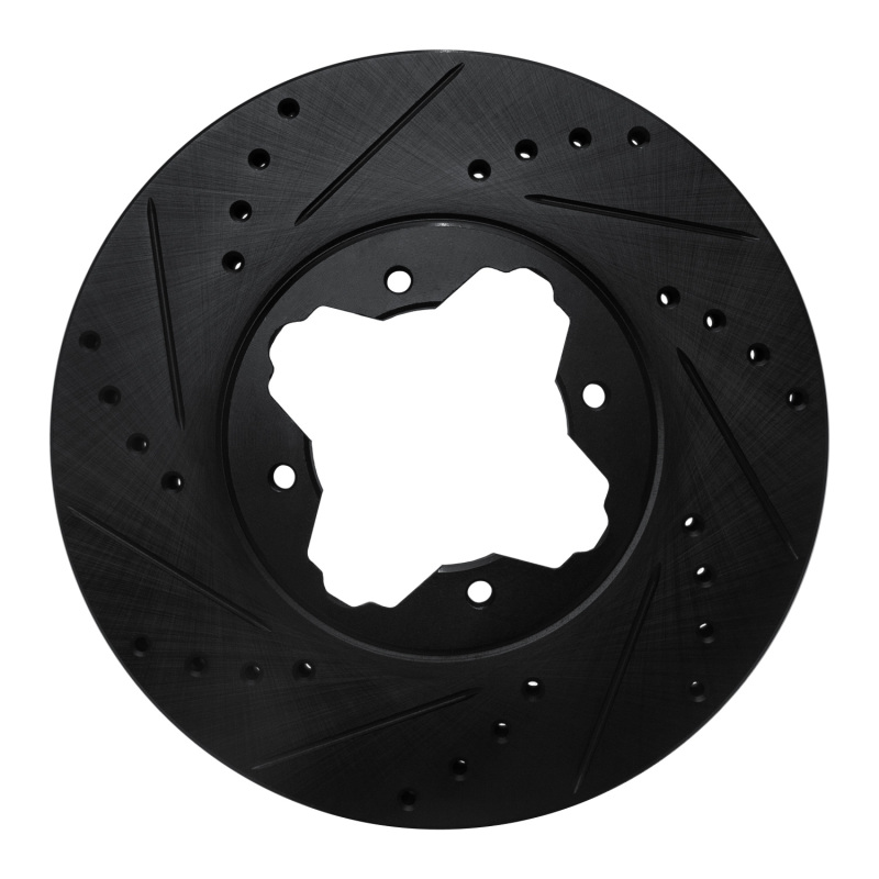 Picture of R1 91-97 Acura CL Front Left Drilled & Slotted Black Brake Rotor