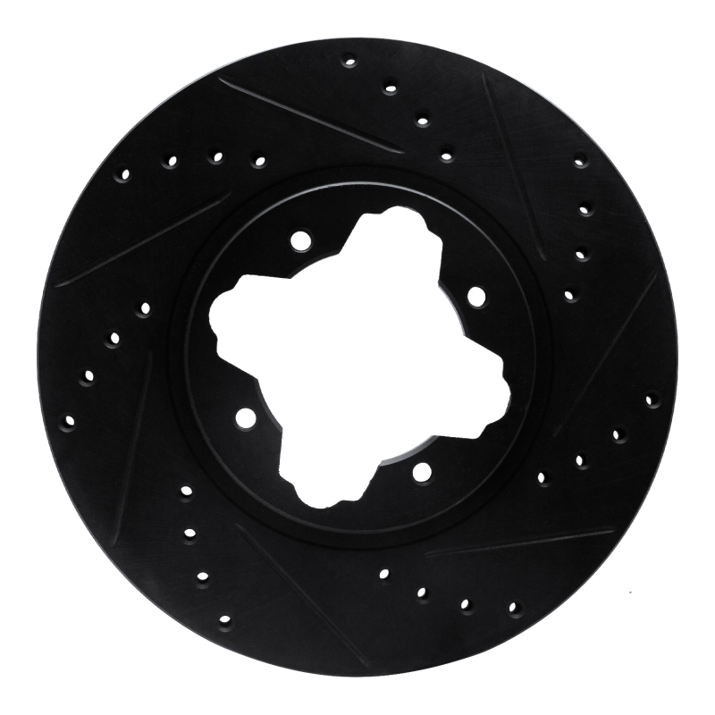 Picture of R1 91-97 Acura CL Front Right Drilled & Slotted Black Brake Rotor