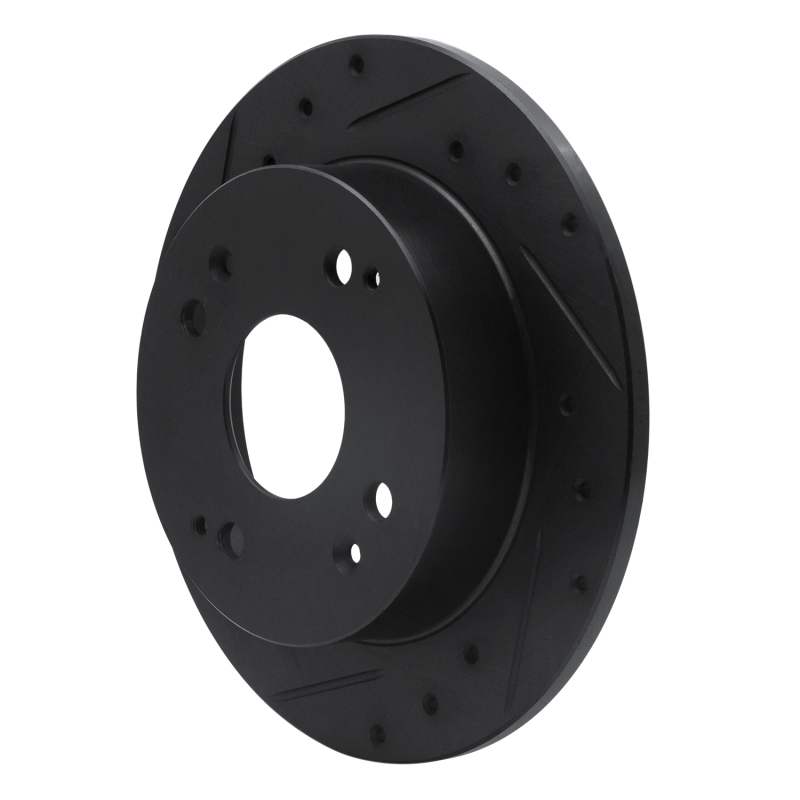 Picture of R1 92-97 Acura CL Rear Left Drilled & Slotted Black Brake Rotor