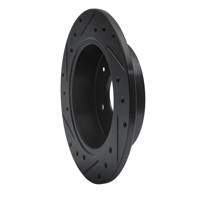 Picture of R1 92-97 Acura CL Rear Right Drilled & Slotted Black Brake Rotor