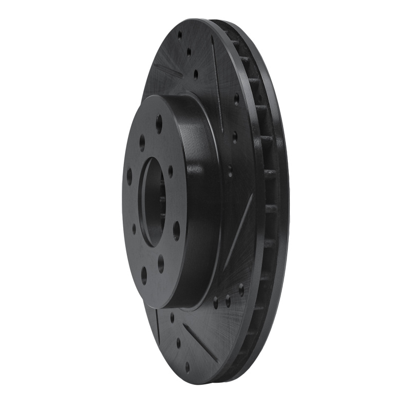 Picture of R1 92-96 Honda Prelude Front Right Drilled & Slotted Black Brake Rotor