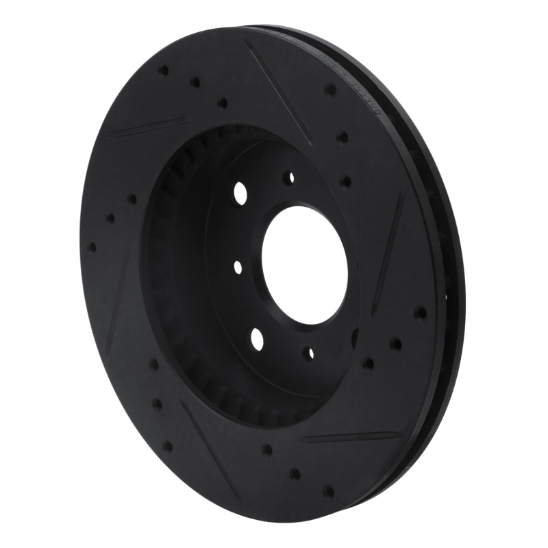 Picture of R1 92-96 Honda Prelude Front Left Drilled & Slotted Black Brake Rotor