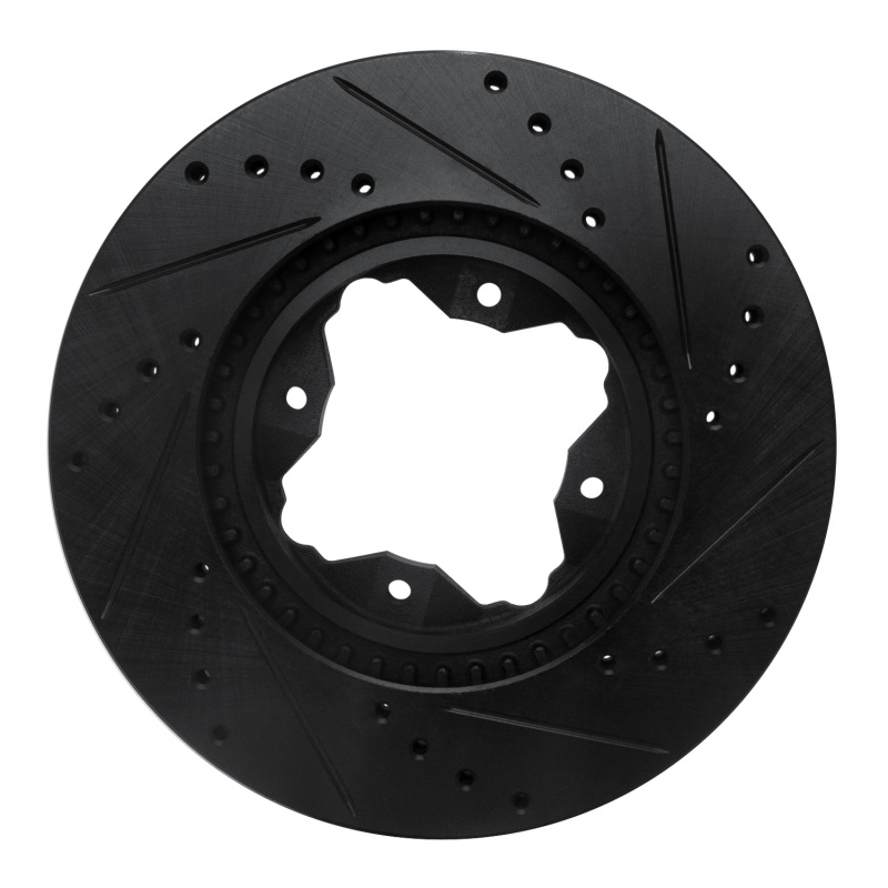 Picture of R1 91-97 Acura CL Front Left Drilled & Slotted Black Brake Rotor