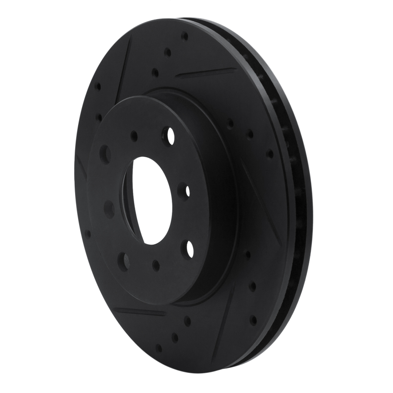 Picture of R1 92-96 Honda Prelude Front Left Drilled & Slotted Black Brake Rotor