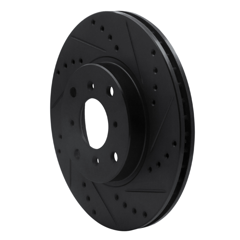 Picture of R1 92-96 Honda Prelude Front Right Drilled & Slotted Black Brake Rotor