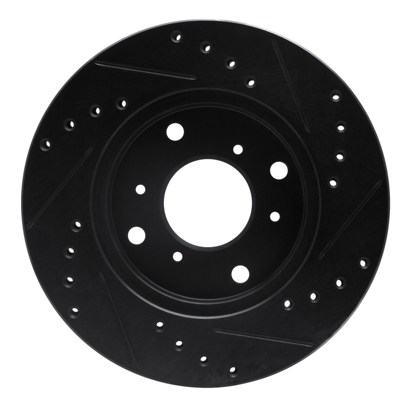 Picture of R1 98-02 Acura CL Front Left Drilled & Slotted Black Brake Rotor