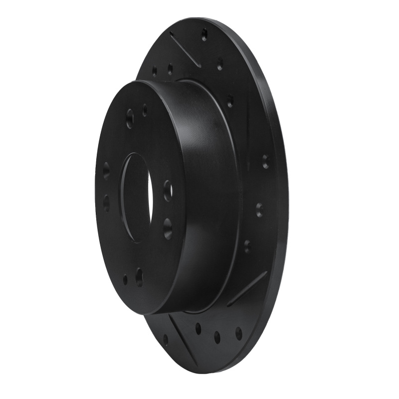 Picture of R1 98-02 Acura CL Rear Right Drilled & Slotted Black Brake Rotor