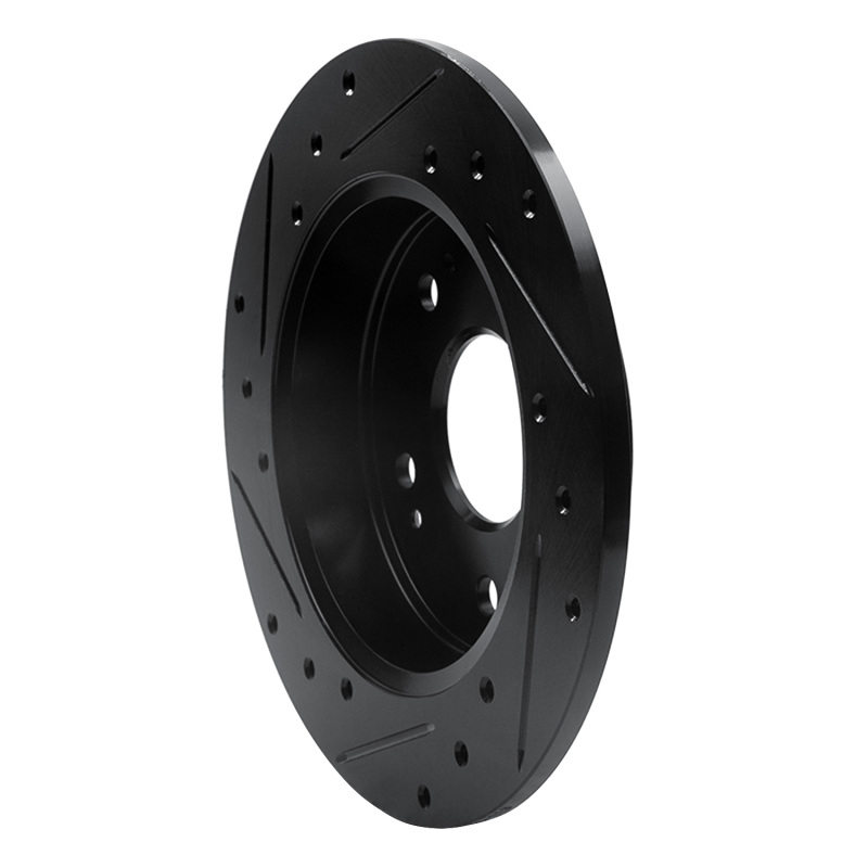 Picture of R1 97-15 Acura CSX Rear Right Drilled & Slotted Black Brake Rotor