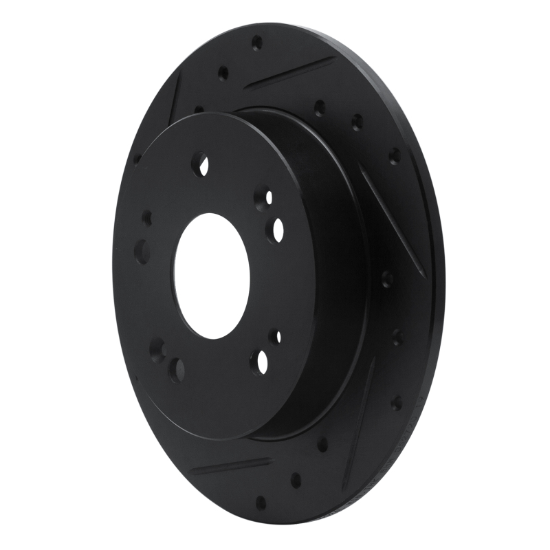 Picture of R1 97-15 Acura ILX Rear Left Drilled & Slotted Black Brake Rotor