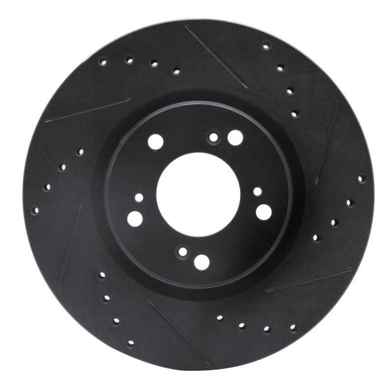 Picture of R1 00-09 Honda S2000 Front Right Drilled & Slotted Black Brake Rotor