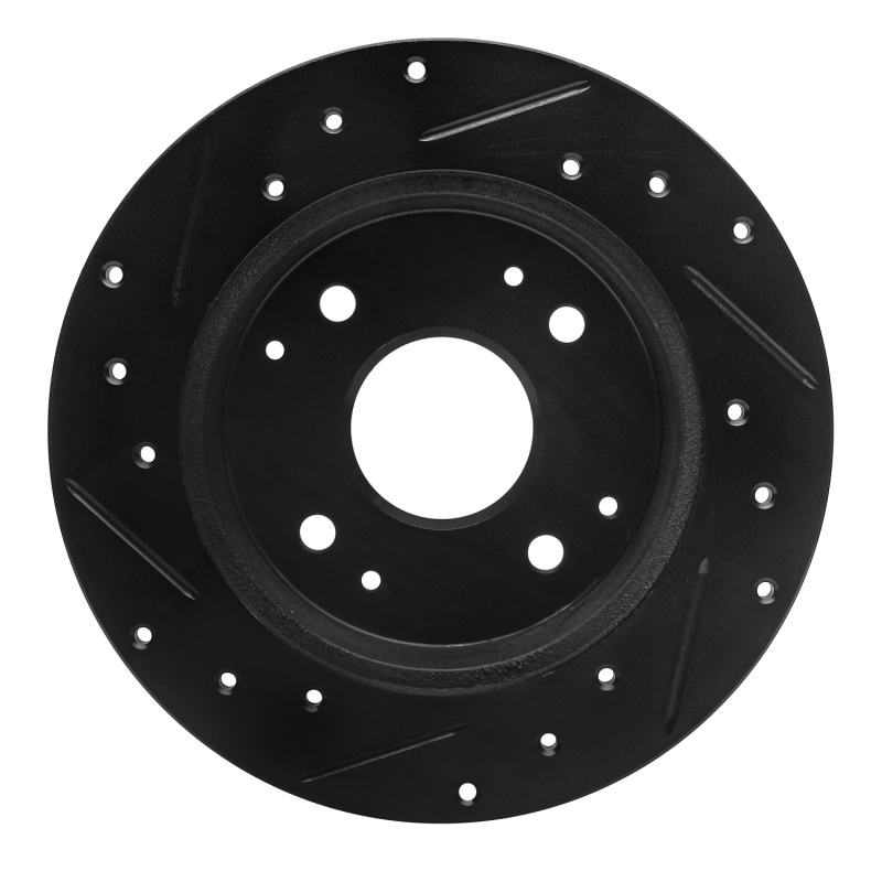 Picture of R1 98-02 Acura CL Rear Right Drilled & Slotted Black Brake Rotor