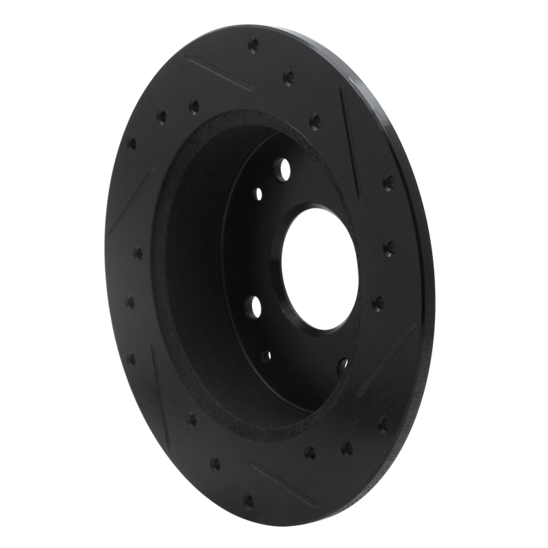 Picture of R1 98-02 Acura CL Rear Left Drilled & Slotted Black Brake Rotor
