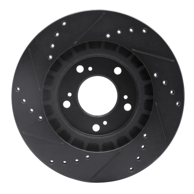 Picture of R1 00-09 Honda S2000 Front Right Drilled & Slotted Black Brake Rotor