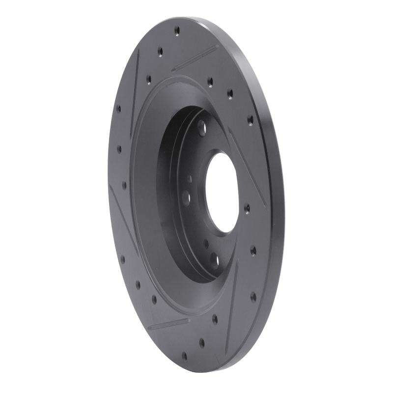 Picture of R1 00-09 Honda S2000 Rear Right Drilled & Slotted Black Brake Rotor