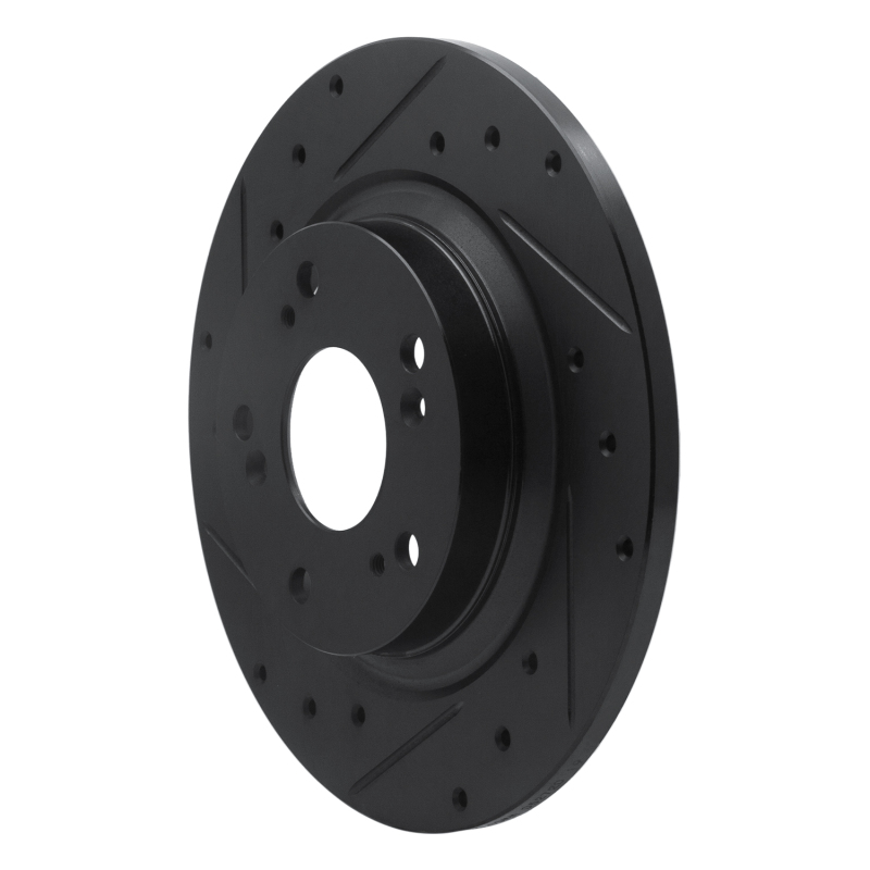 Picture of R1 00-09 Honda S2000 Rear Left Drilled & Slotted Black Brake Rotor