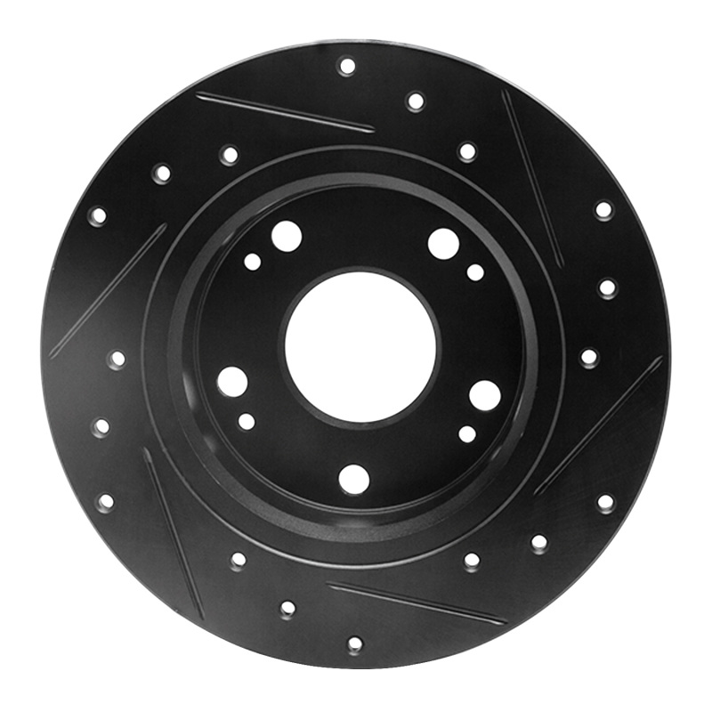 Picture of R1 03-08 Acura TSX Rear Left Drilled & Slotted Black Brake Rotor