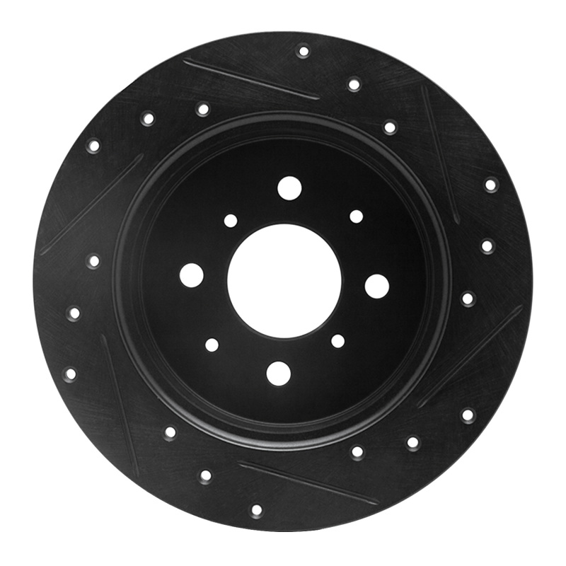 Picture of R1 01-05 Acura EL Rear Left Drilled & Slotted Black Brake Rotor