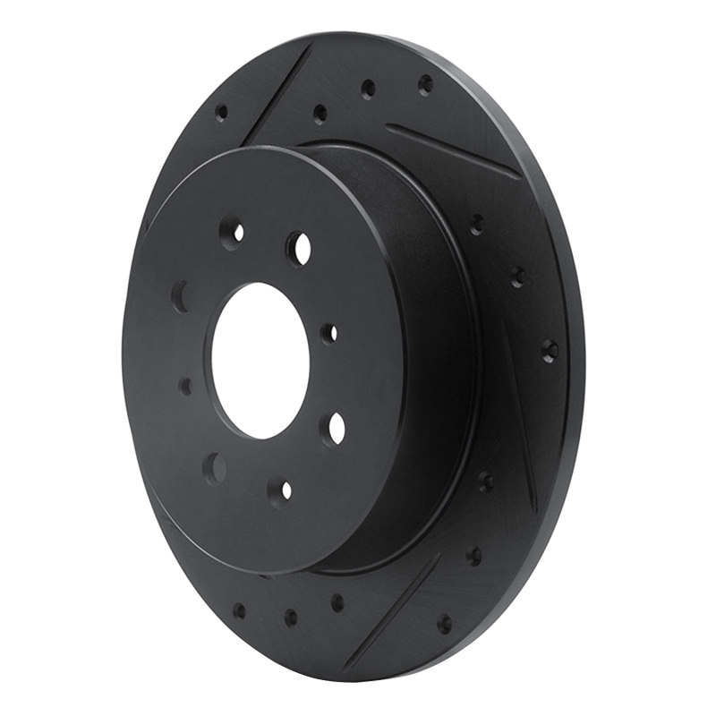 Picture of R1 01-05 Acura EL Rear Left Drilled & Slotted Black Brake Rotor