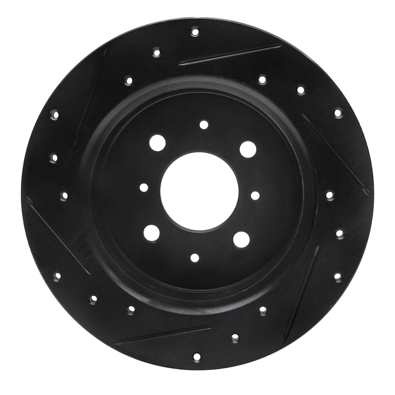 Picture of R1 01-05 Acura EL Rear Right Drilled & Slotted Black Brake Rotor