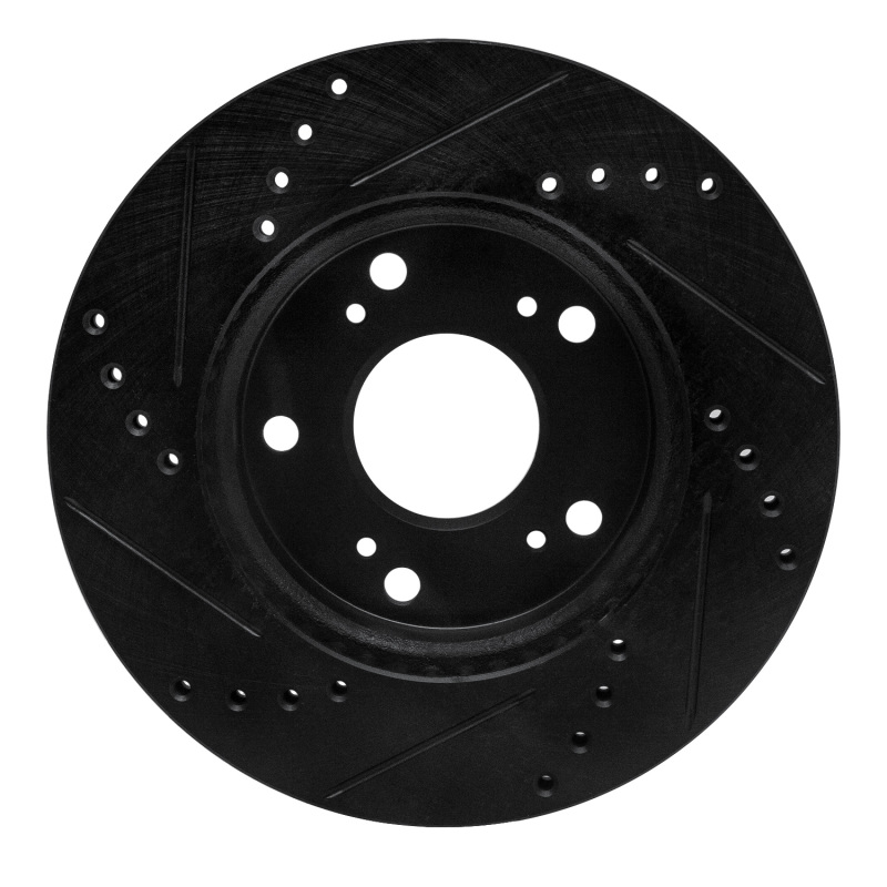 Picture of R1 12-15 Acura ILX Front Right Drilled & Slotted Black Brake Rotor