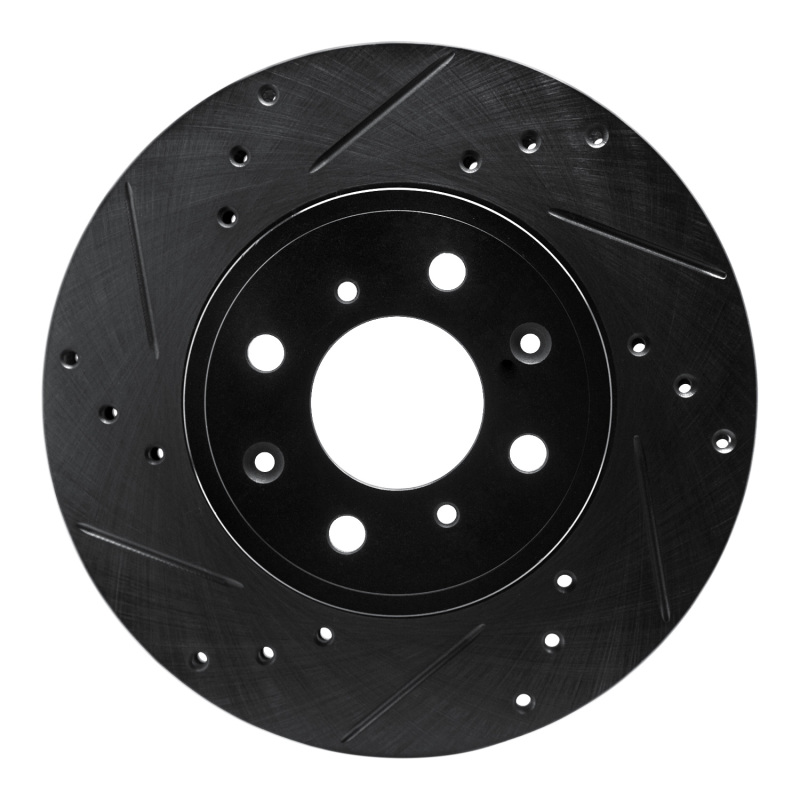 Picture of R1 15-20 Honda Fit (USA/Canada) Front Left Drilled & Slotted Black Brake Rotor