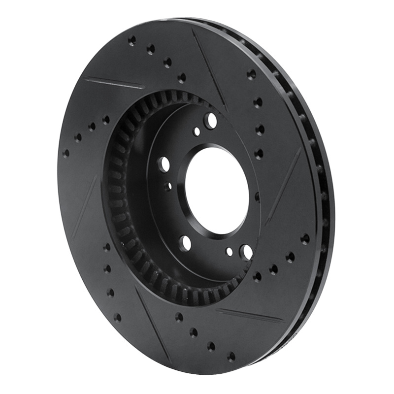 Picture of R1 91-01 Acura RL Front Left Drilled & Slotted Black Brake Rotor