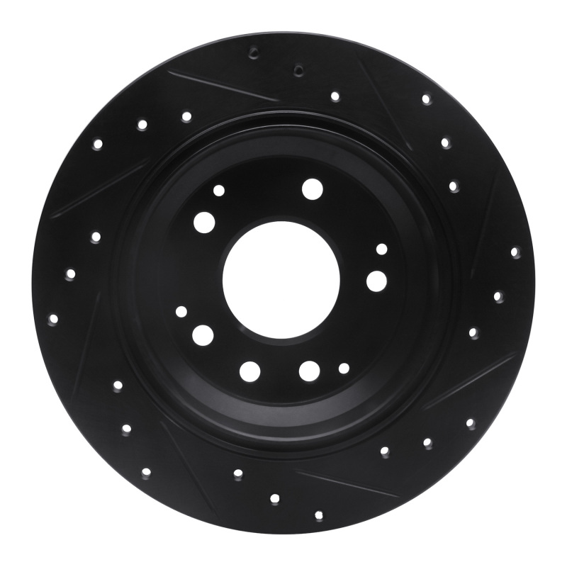 Picture of R1 91-99 Acura Legend Rear Left Drilled & Slotted Black Brake Rotor