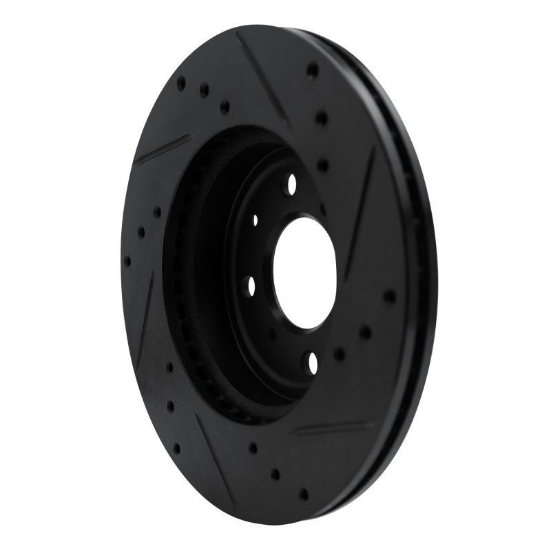 Picture of R1 15-20 Honda Fit (USA/Canada) Front Left Drilled & Slotted Black Brake Rotor