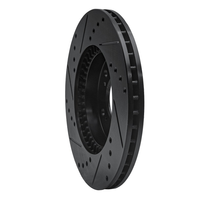 Picture of R1 91-01 Acura Integra Front Right Drilled & Slotted Black Brake Rotor