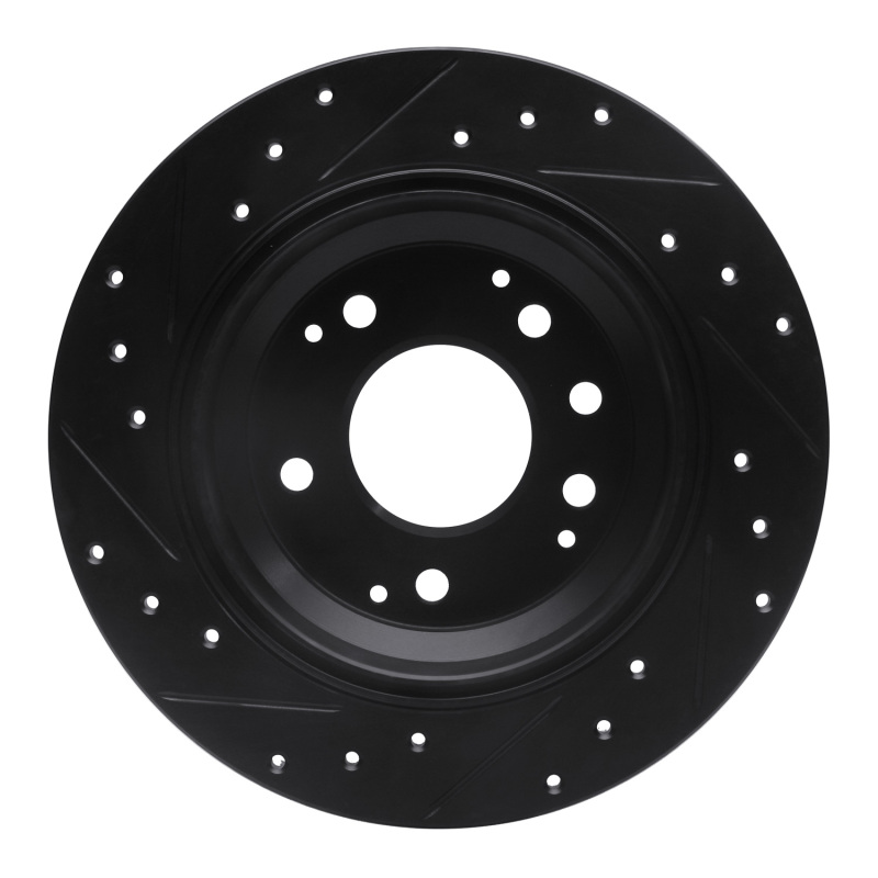 Picture of R1 91-99 Acura RL Rear Right Drilled & Slotted Black Brake Rotor