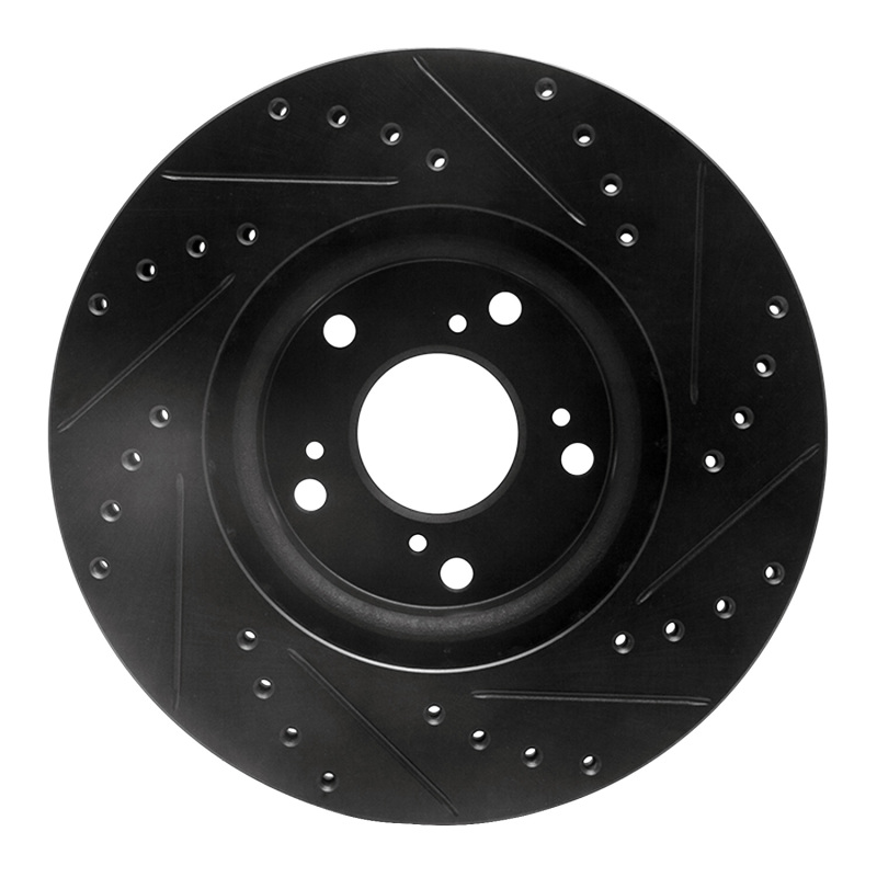 Picture of R1 02-15 Acura CSX Front Left Drilled & Slotted Black Brake Rotor