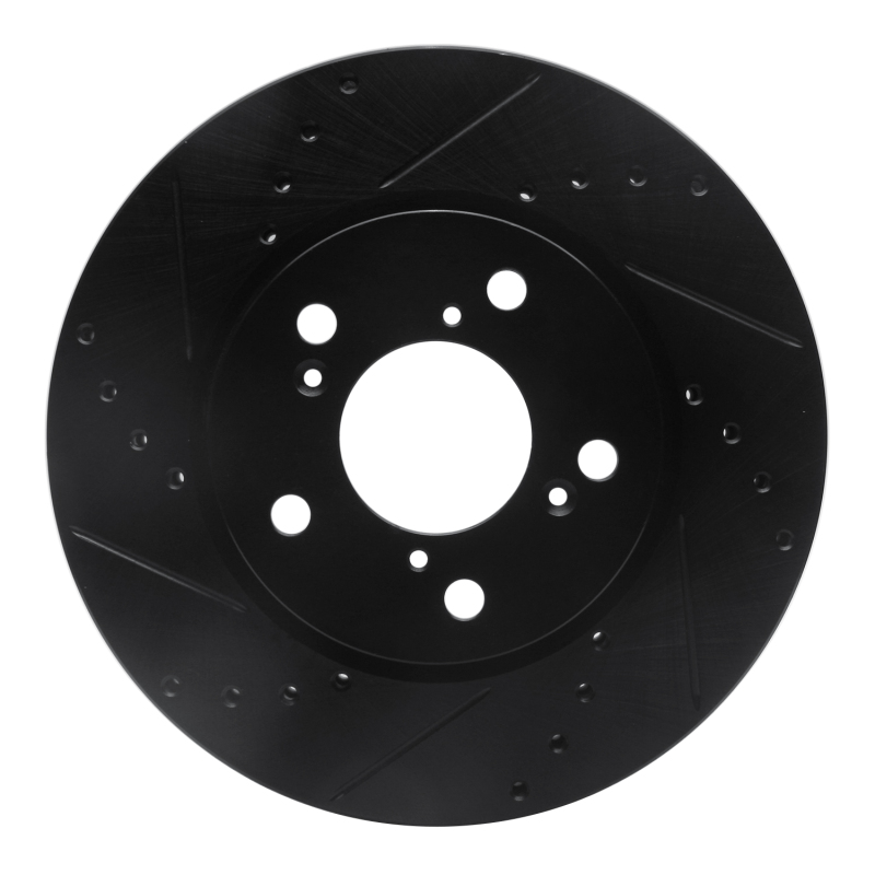 Picture of R1 05-10 Honda Odyssey Front Left Drilled & Slotted Black Brake Rotor