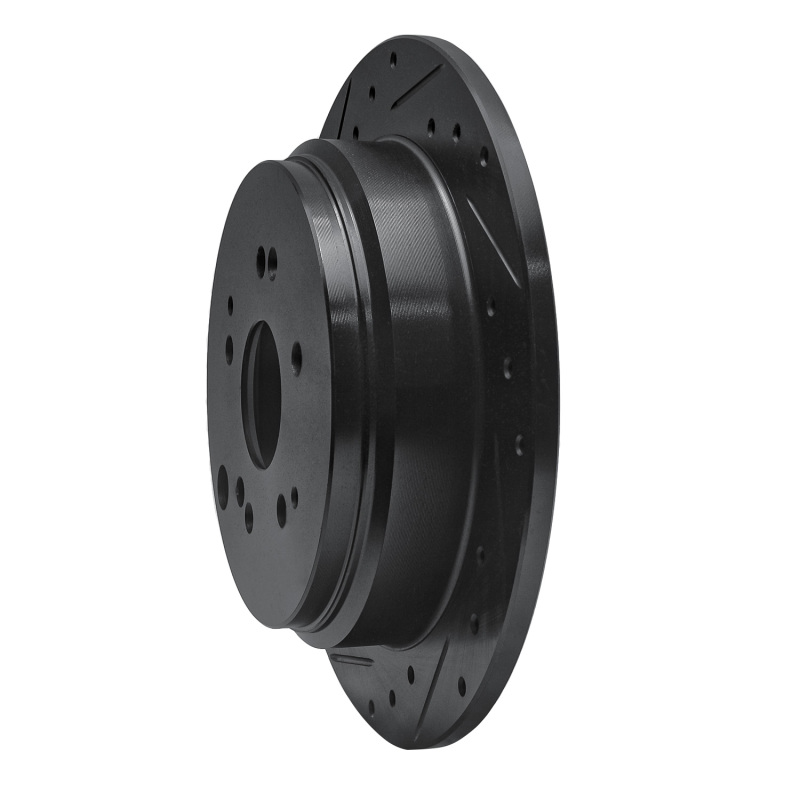 Picture of R1 02-04 Honda Odyssey Rear Left Drilled & Slotted Black Brake Rotor