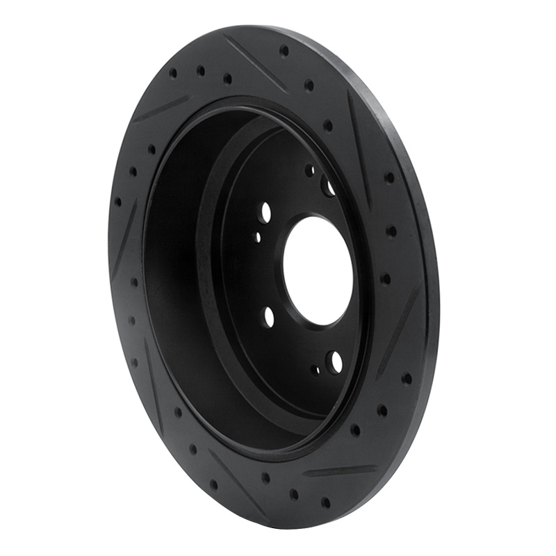 Picture of R1 05-10 Honda Odyssey Rear Left Drilled & Slotted Black Brake Rotor
