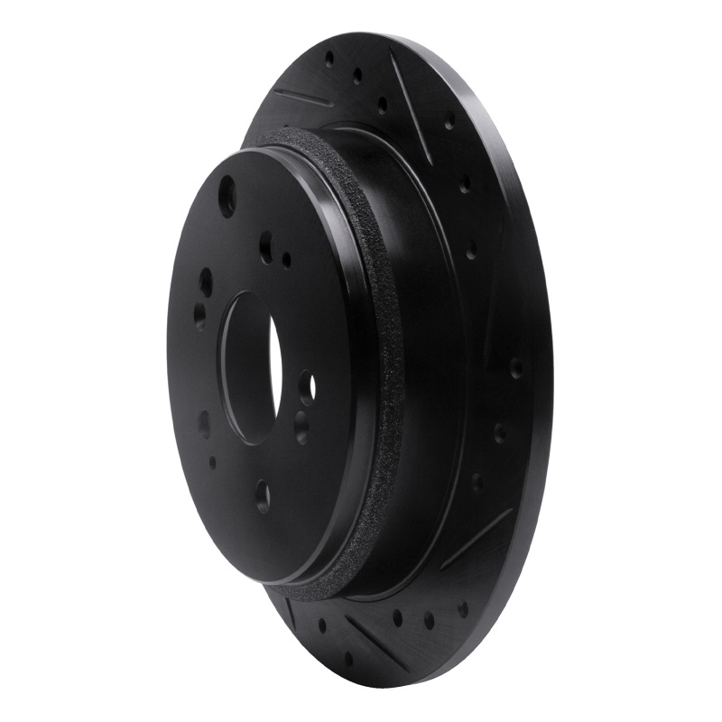 Picture of R1 05-10 Honda Odyssey Rear Right Drilled & Slotted Black Brake Rotor