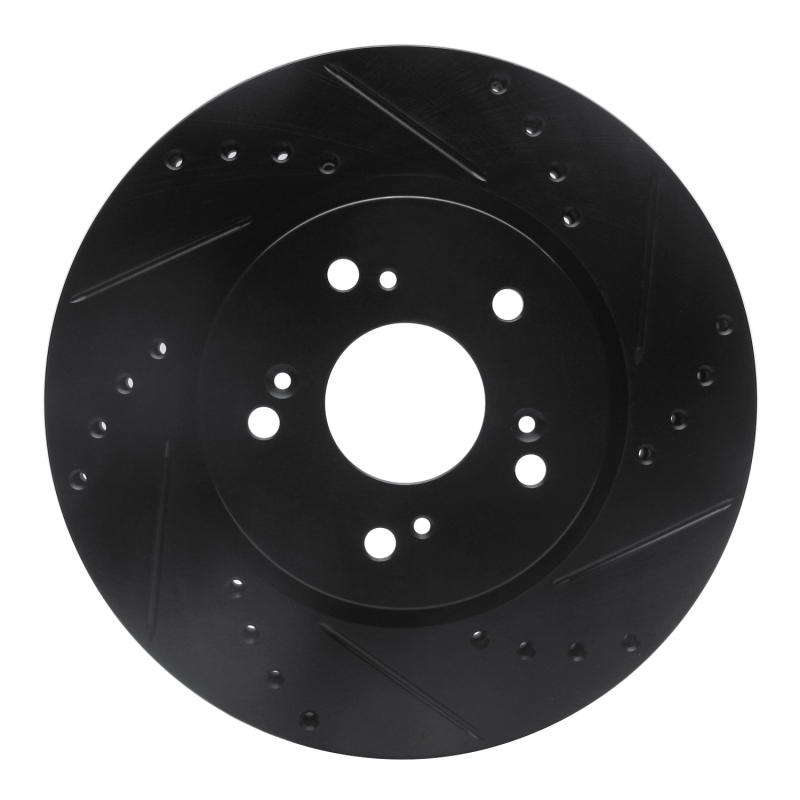 Picture of R1 07-16 Acura RDX Front Right Drilled & Slotted Black Brake Rotor