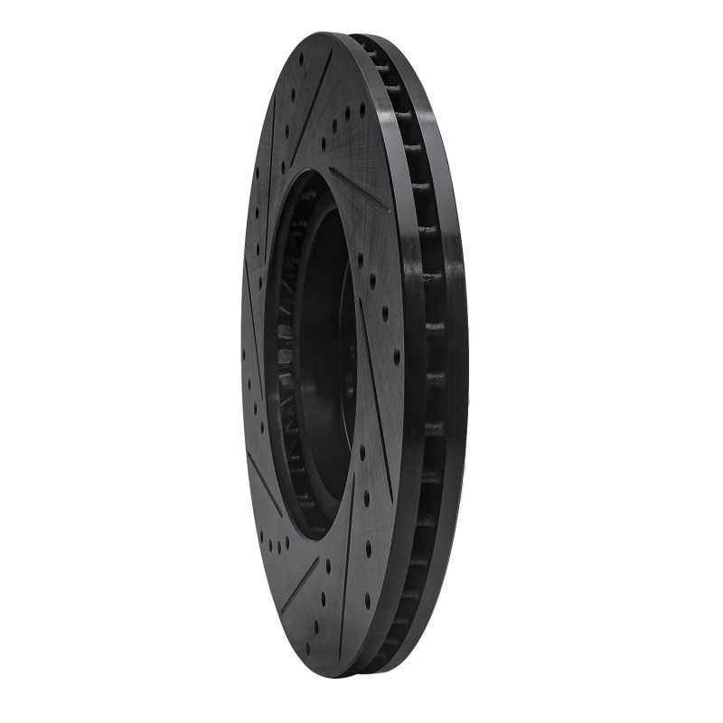 Picture of R1 07-20 Acura MDX Front Right Drilled & Slotted Black Brake Rotor