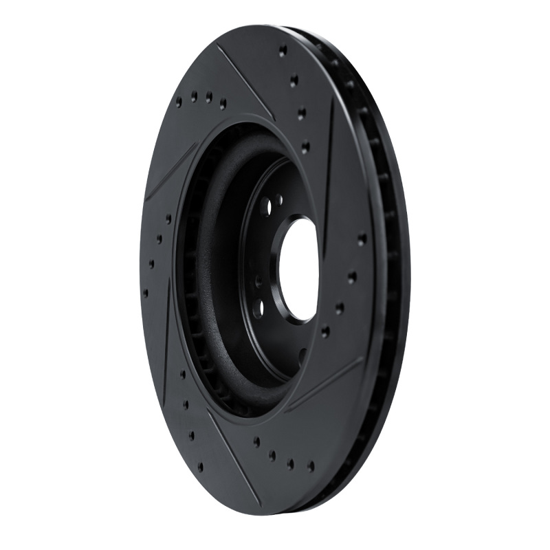 Picture of R1 12-16 Honda CR-V Front Left Drilled & Slotted Black Brake Rotor
