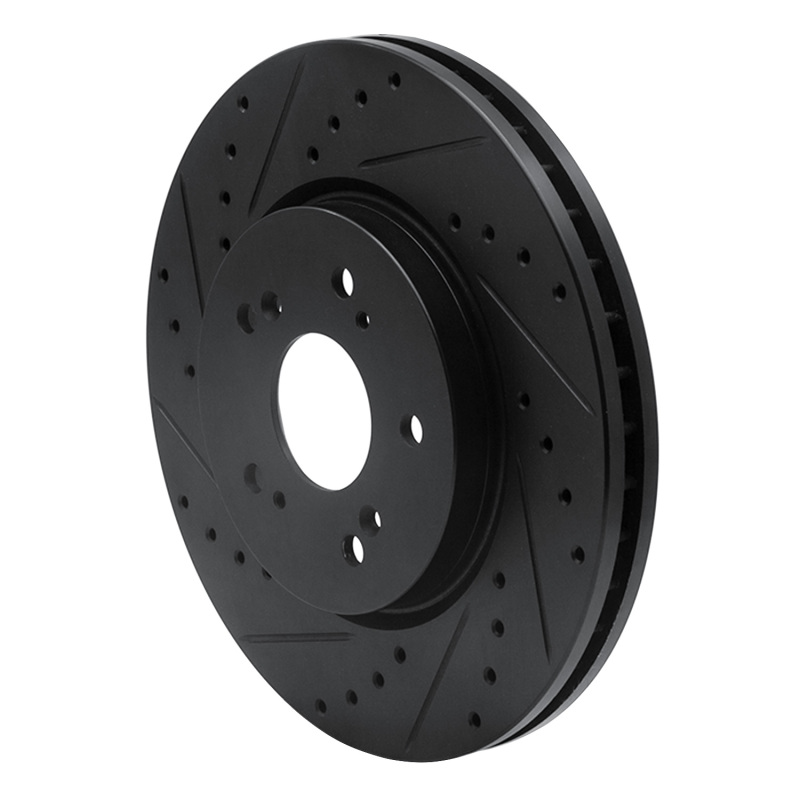 Picture of R1 07-16 Acura RDX Front Left Drilled & Slotted Black Brake Rotor