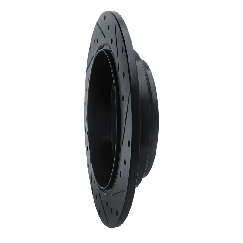 Picture of R1 16-25 Honda Ridgeline Rear Left Drilled & Slotted Black Brake Rotor