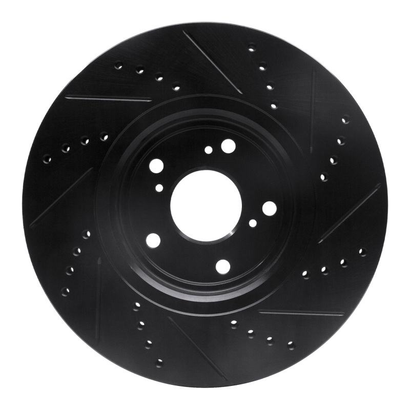 Picture of R1 16-22 Acura ILX Front Left Drilled & Slotted Black Brake Rotor