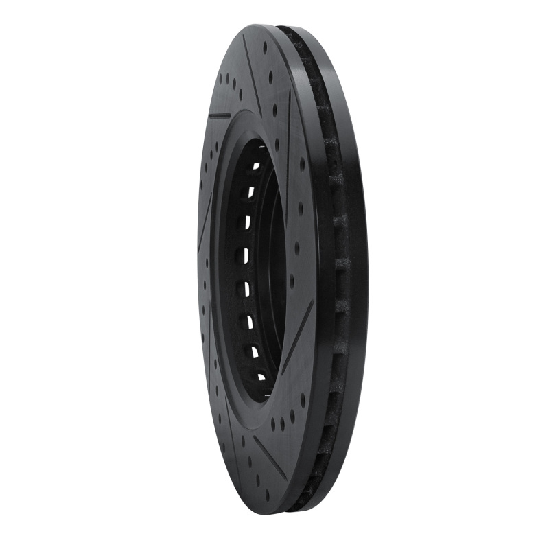Picture of R1 15-25 Acura MDX Front Left Drilled & Slotted Black Brake Rotor