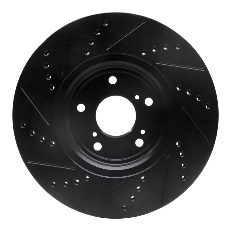 Picture of R1 16-22 Acura ILX Front Right Drilled & Slotted Black Brake Rotor